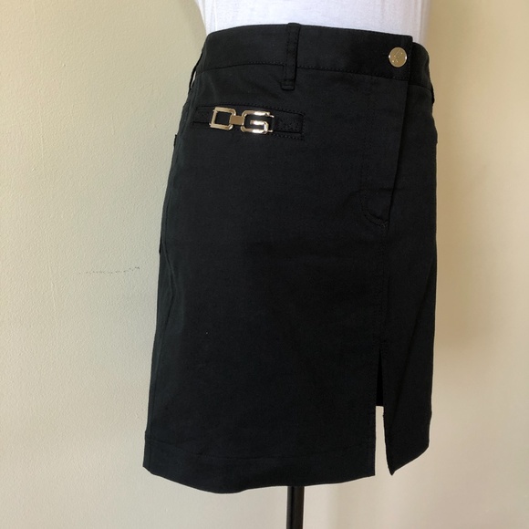 Dolce & Gabbana Black Cotton Blend Skirt w/Slit - Picture 3 of 6
